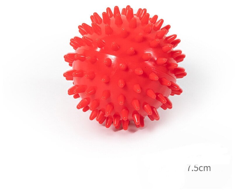 Мяч массажный жесткий/Мячик для массажа с шипами Ежик/7,5 см./Красный - фотография № 6
