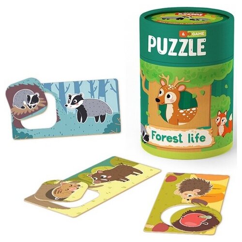 фото Mon игровой набор зоология для малышей лесная жизнь: пазлы и карточки с заданиями