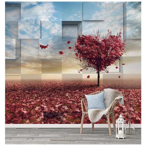 K02603 Фотообои Флизелиновые с виниловым покрытием 3Д Листья 300х270 см 6900₽