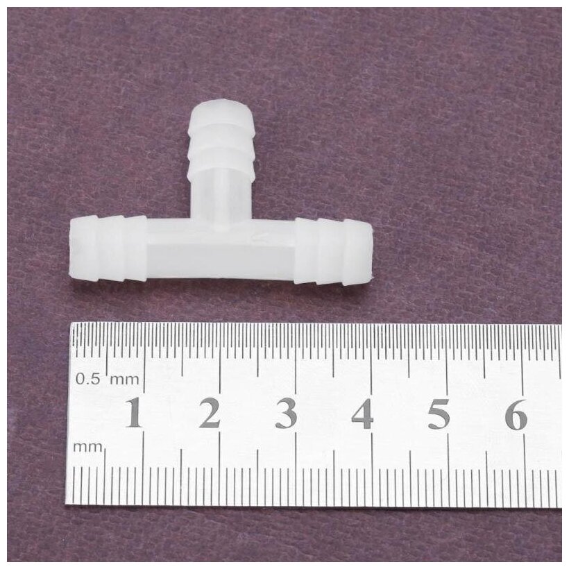 20шт Тройник разветвитель для систем поения 8 мм / Тройник переходник для шланга на 8 мм - фотография № 5