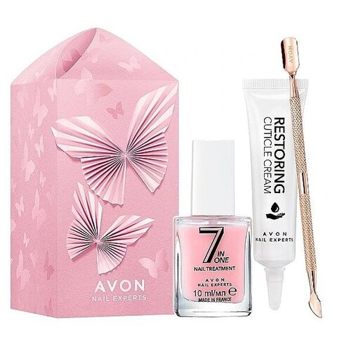 Avon Набор NAIL EXPERTS для ухода за ногтями (база-уход для ногтей 7 в 1,10 мл+ Средство за уходом за кутикулой,15 мл)