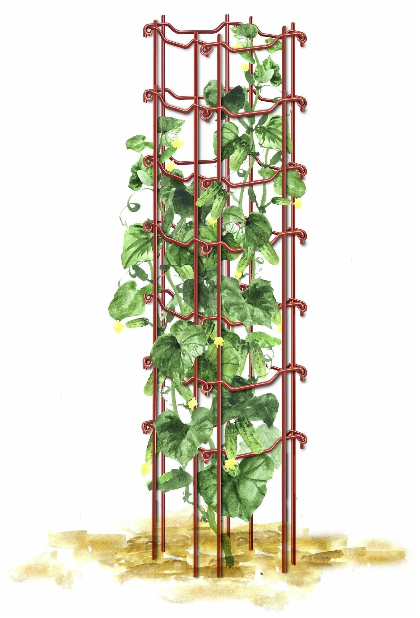 Поддержка под огурцы 1,8 м красная