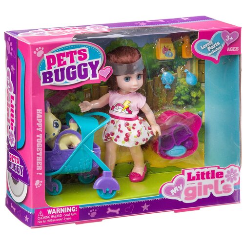Игровой набор с куклой Pets Buggy Кукла с питомцем и коляской (Д94365)