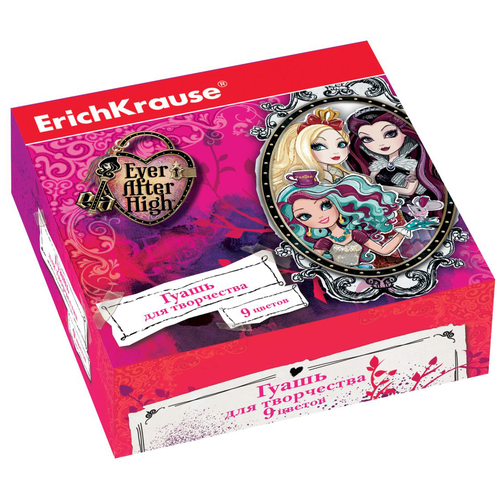 Erich Krause Гуашь Erich Krause® Ever After High 9 цветов по 20мл, ArtBerry, белый/красный/синий  - купить