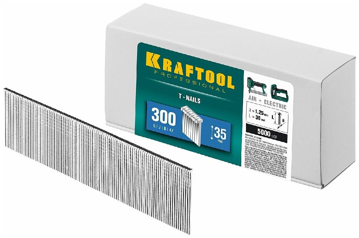 Гвозди для нейлера KRAFTOOL тип 300 35 мм 5000 шт. (31785-35)