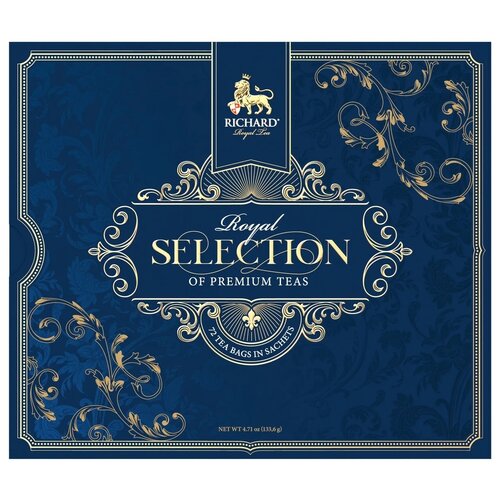 Чай Richard Royal Selection Of Premium Teas ассорти подарочный набор, ассорти, 133.6 г, 72 пак.