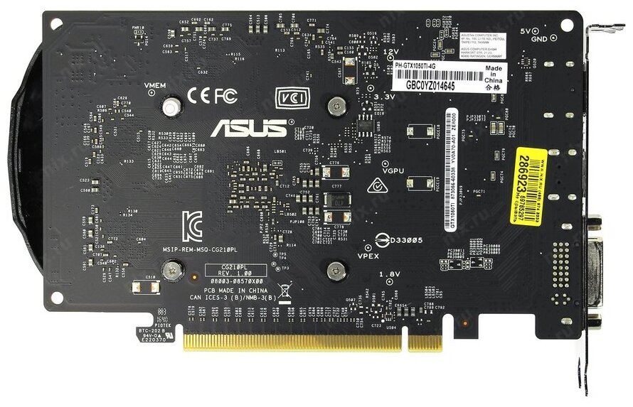 Видеокарта ASUS Phoenix GeForce GTX 1050 Ti 4GB (PH-GTX1050TI-4G) — купить  по выгодной цене на Яндекс Маркете