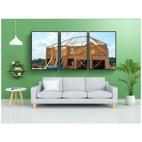 фото Набор модулных постеров для интерьера "новый дом, строительство, сайт" 60x90 см. в тубусе, без рамки lotsprints