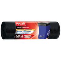 Мешки для мусора Paclan Super Strong 240 л, 5 шт., 1 упак., черный