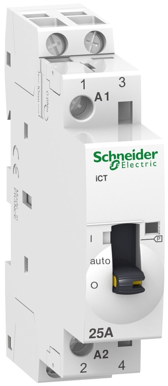 iCT Модульный контактор с ручным управлением 25A 2НО 230/240В АС Schneider Electric, A9C21732 - фотография № 3