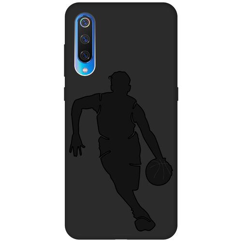 Матовый чехол Basketball для Xiaomi Mi 9 / Сяоми Ми 9 с эффектом блика черный