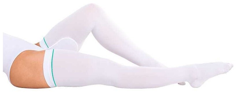 Чулок антиэмболический на одну ногу Orto с открытым носком (0 класс компрессии), 602, цвет белый, размер M, правый