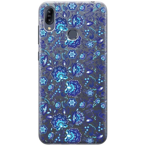 фото Ультратонкий силиконовый чехол-накладка clearview для asus zenfone max (m2) zb633kl с 3d принтом "gzhel" gosso