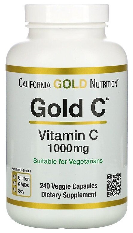 Капсулы California Gold Nutrition Gold C 1000 мг, 1000 мг, 240 шт.