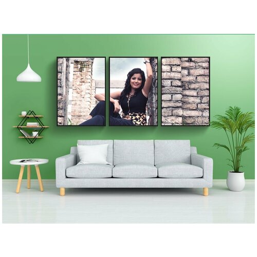 фото Набор модулных постеров для интерьера "ночная съемка, модель, индийский" 60x90 см. в тубусе, без рамки lotsprints