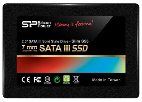 SSD диск Silicon Power 2.5" Slim S55 120 Гб SATA III 3D NAND SP120GBSS3S55S25