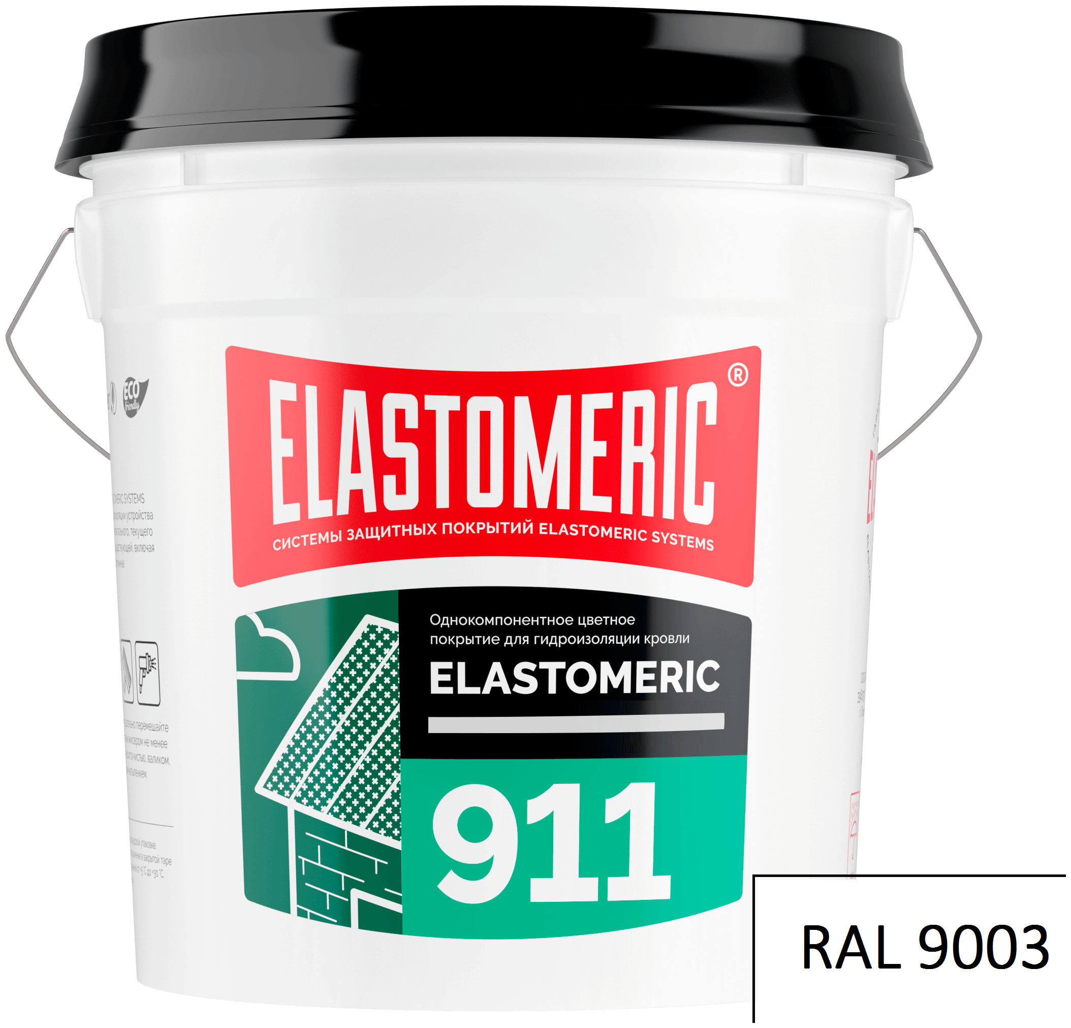 Покрытие для гидроизоляции и окраски металлических крыш Elastomeric 911 (20кг.), сигнально-белый