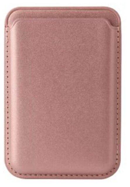 Кожаный чехол бумажник для карт и визиток с MagSafe Leather Wallet розовое золото для Apple iPhone 12 Mini / 12 Pro / 12 Pro Max / 13 Pro