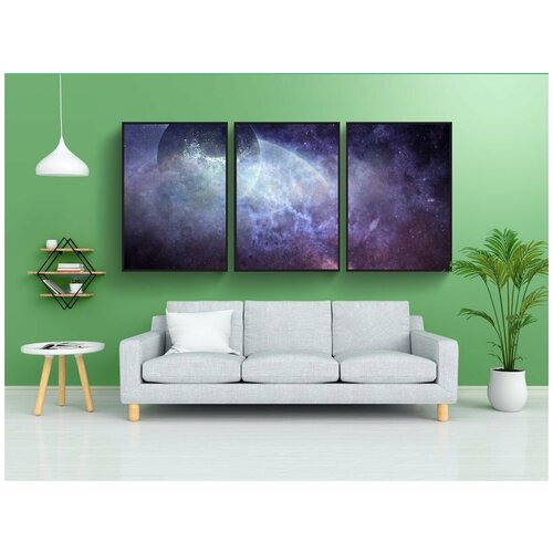 фото Набор модулных постеров для интерьера "вселенная, пространство, астрономия" 60x90 см. в тубусе, без рамки lotsprints