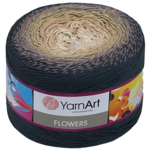 Пряжа YarnArt Flowers, 1 % хлопок, 45 % акрил, 250 г, 1000 м, 1 шт., 297 1000 м