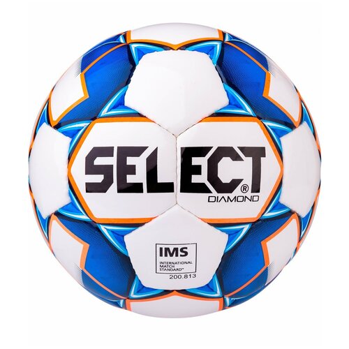 фото Мяч футбольный select diamond ims №5(бело-сине-оранжевый)