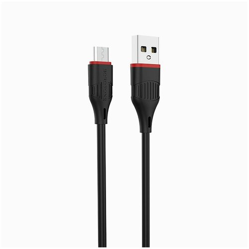 Кабель USB, micro USB, Borofone BX17 Enjoy, 100 см, черный кабель borofone microusb bx64 2 4a силиконовый 1м черный