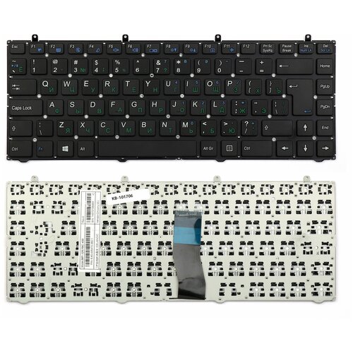 Клавиатура для ноутбука Hasee K350C. Г-образный Enter. Черная, без рамки.