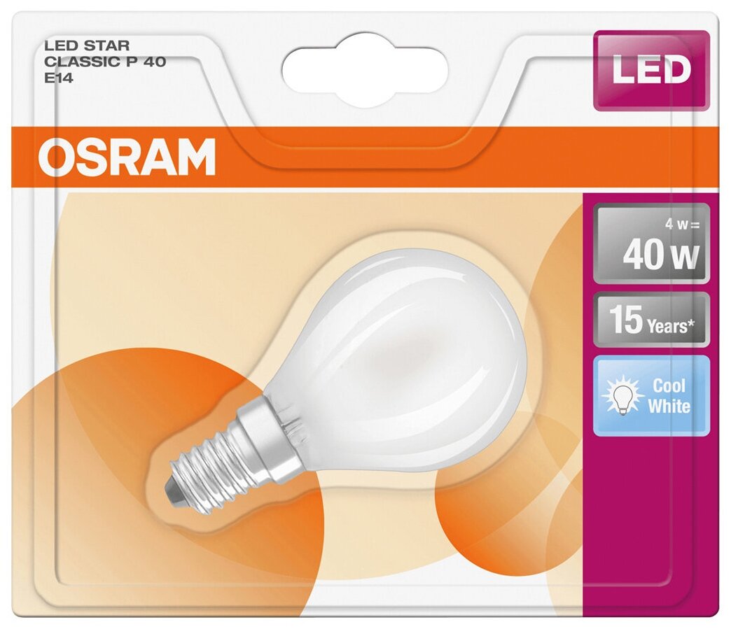 Osram / Ledvance LED STAR CLAS P 40 FR 4 W/4000 K E14 (1 шт.)