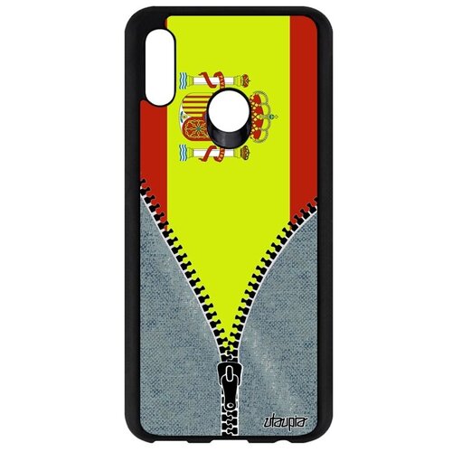 фото Защитный чехол на смартфон // huawei p smart 2019 // "флаг испании на молнии" государственный стиль, utaupia, серый