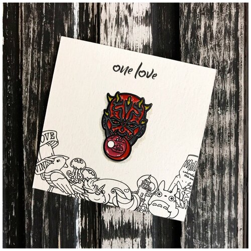 Значок one love, мультиколор, красный