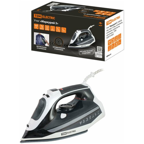 Утюг TDM Меркурий 3 2600 Вт с керамической подошвой верт отпар антинакипью антикаплей самоочисткой автоотключением 337900₽