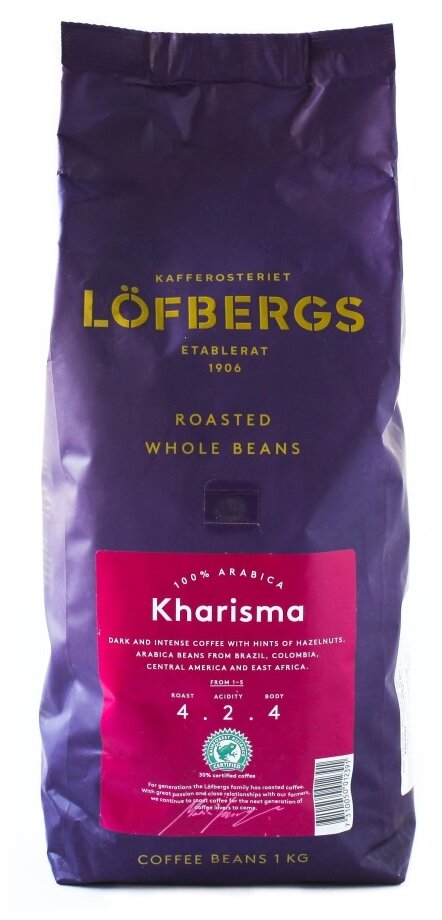 Lofbergs Kharisma Dark Roast, зерно, 1000 гр