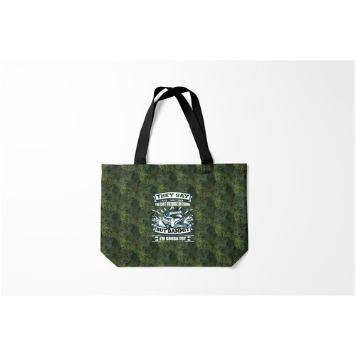 фото Сумка-шоппер / 46х35 см / туристические / рыбалка на щуку burnettie