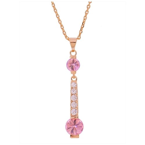 Колье Lotus Jewelry, фианит, длина 40 см., розовый