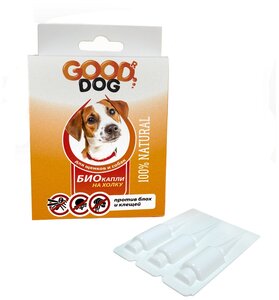 Фото Good Dog капли от блох и клещей Био для собак и щенков 3 шт. в уп.