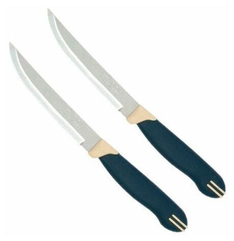 Нож TRAMONTINA Multicolor д/стейка гладкий 12,5 см синий с белым (упаковка 2шт.) 23527/215