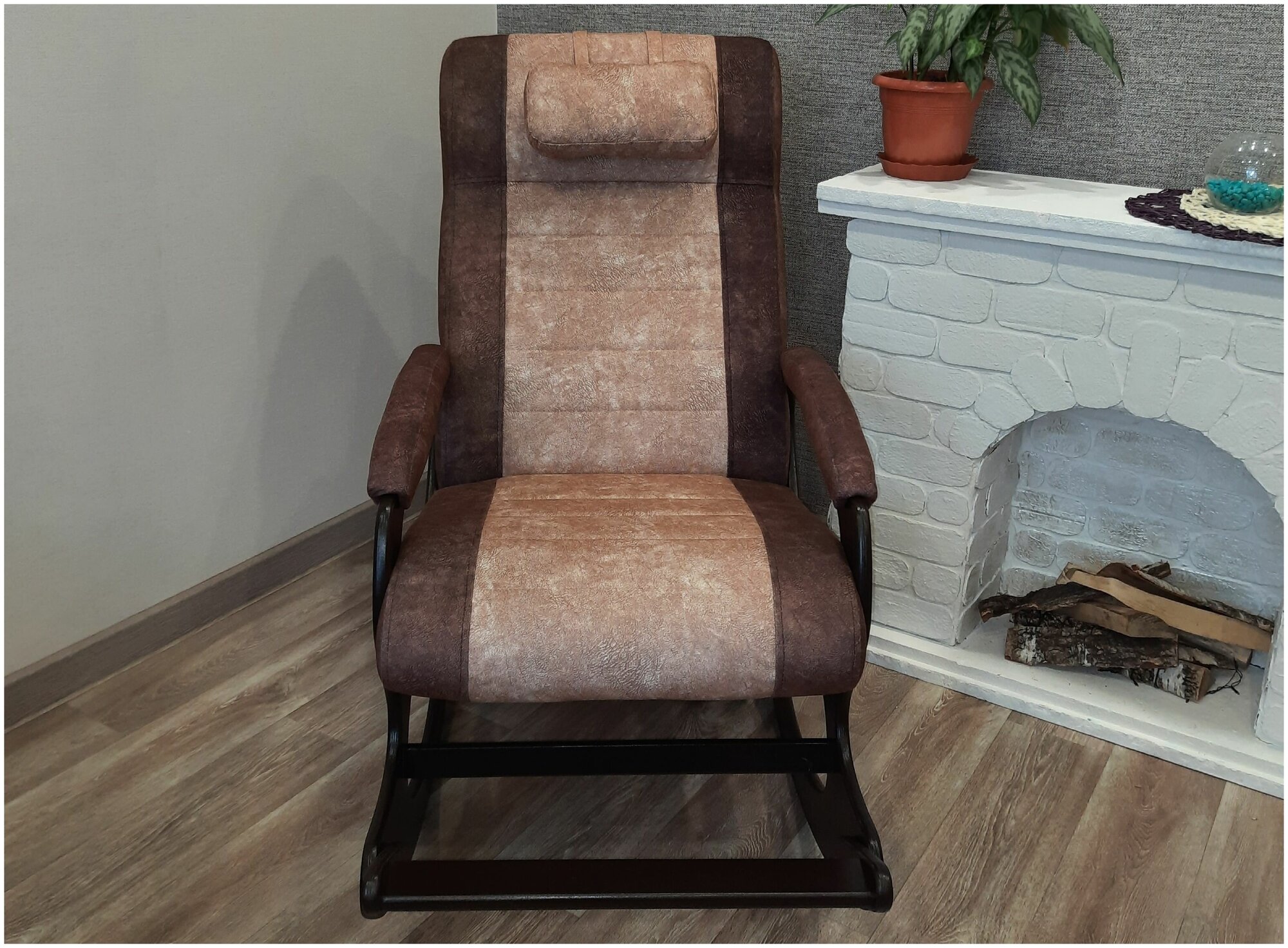 Кресло качалка с подножкой, в подарок мягкий чехол для подножки, для дома, для отдыха, Релакс, мягкие кресла - фотография № 2