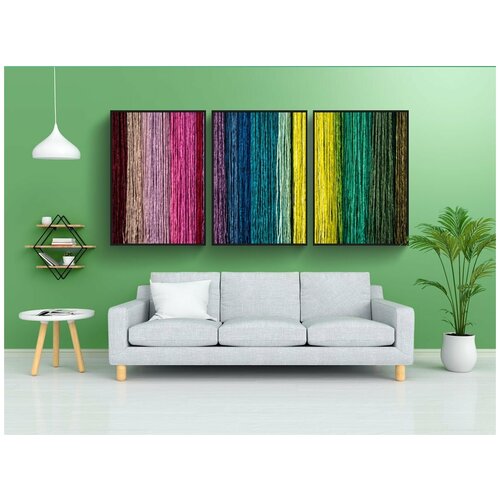 фото Набор модулных постеров для интерьера "линия, веревка, волокно" 60x90 см. в тубусе, без рамки lotsprints