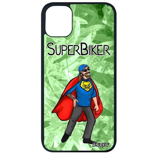 фото Ударопрочный чехол на телефон // iphone 11 pro max // "супербайкер" мотард рисунок, utaupia, светло- зеленый