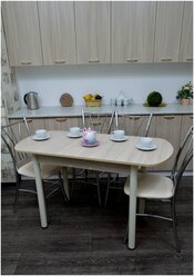 EVITAmeb / Стол кухонный Европа М ясень /стол обеденный / для кухни / для дачи / для столовой / раскладной / раздвижной