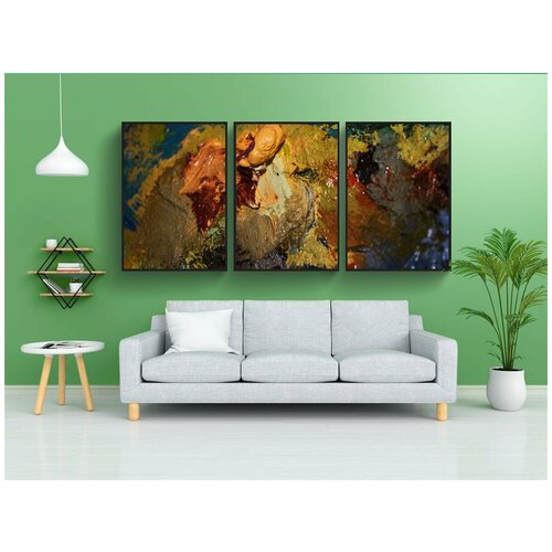 фото Набор модулных постеров для интерьера "палитра, краски, живопись" 60x90 см. в тубусе, без рамки lotsprints