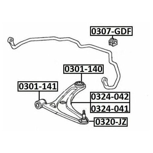 фото Сайлентблок рычага подвески asva 0301141 для honda city, jazz ii