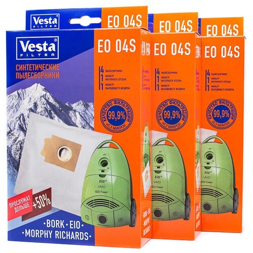 Vesta filter EO 04 S XXl-Pack комплект пылесборников, для EIO/BORK 12 шт + 6 фильтров