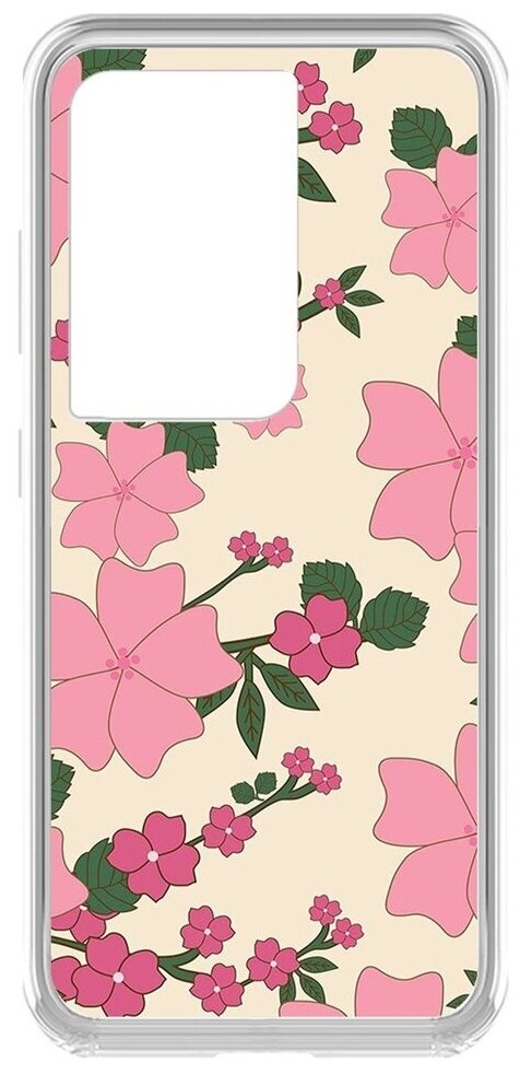 Чехол-накладка Krutoff Clear Case Женский день - Цветочный паттерн 1 для Samsung Galaxy S21 Ultra (G998)