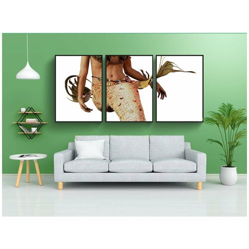 фото Набор модулных постеров для интерьера "русалочка, русалка, океан" 60x90 см. в тубусе, без рамки lotsprints