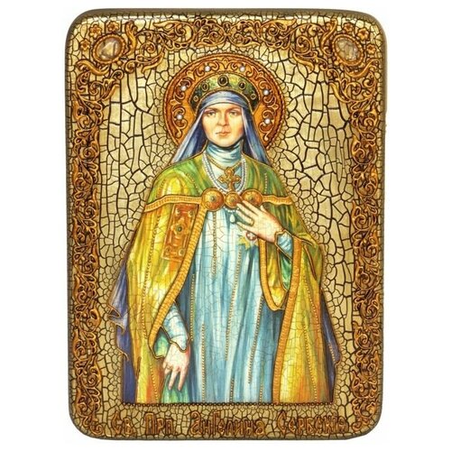 Икона аналойная Святая преподобная Ангелина Сербская на мореном дубе 21*29 см 999-RTI-572m
