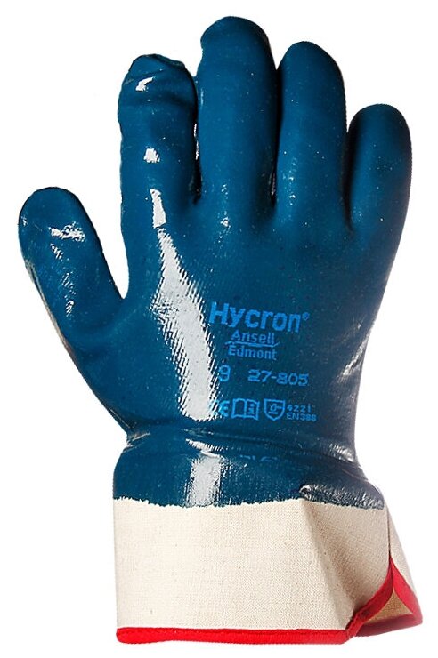 Перчатки нитрил "Hycron" полный облив крага р. 9 - фотография № 2