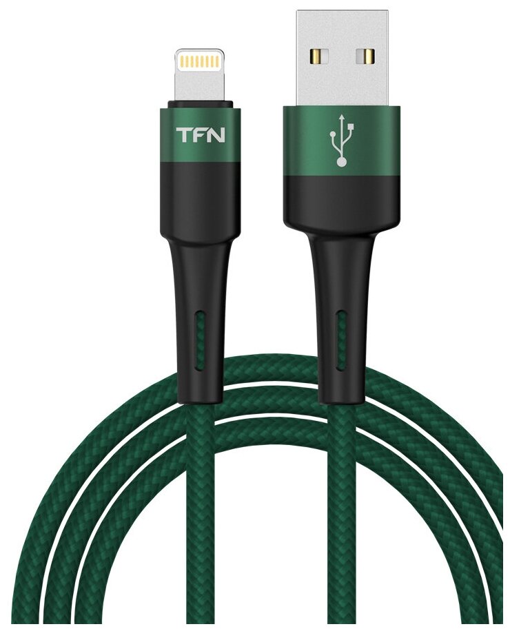 Кабель TFN USB-A/Lightning Envy 1.2m нейлон green/кабель для iPod, iPhone, iPad Apple/кабель для айфона