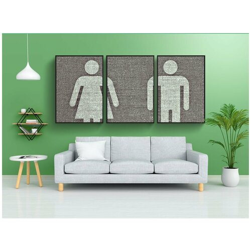 фото Набор модулных постеров для интерьера "человек, женщина, равенство" 60x90 см. в тубусе, без рамки lotsprints