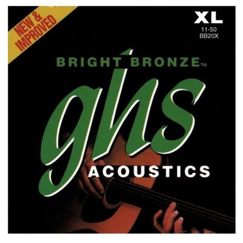 GHS STRINGS BB20X BRIGHT BRONZE набор струн для акустической гитары, 11-50